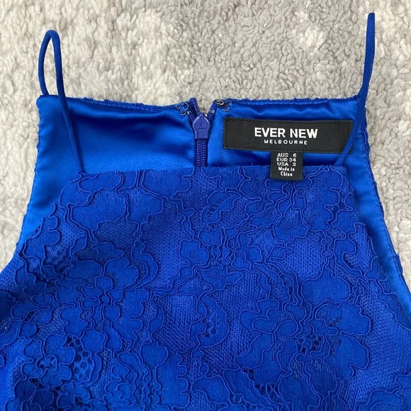 Ever New Electric Blue Square Neck Lace Dress - Picture 5 of 6